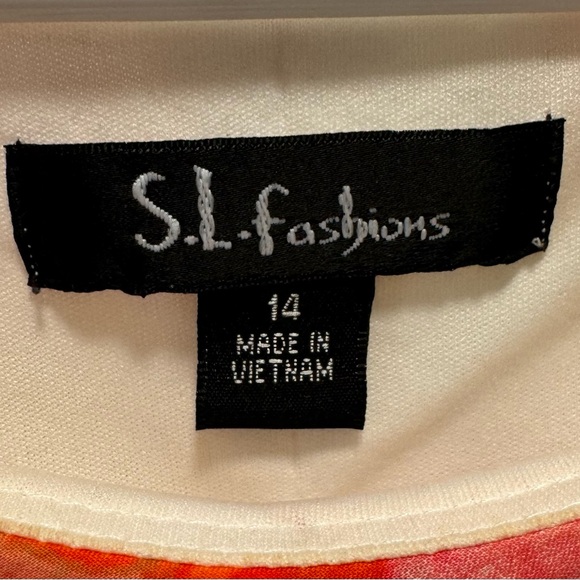 Sale! S.L. Fashions Women's Layered Spring Floral Print Sleeveless dress-size 14 - Picture 2 of 5